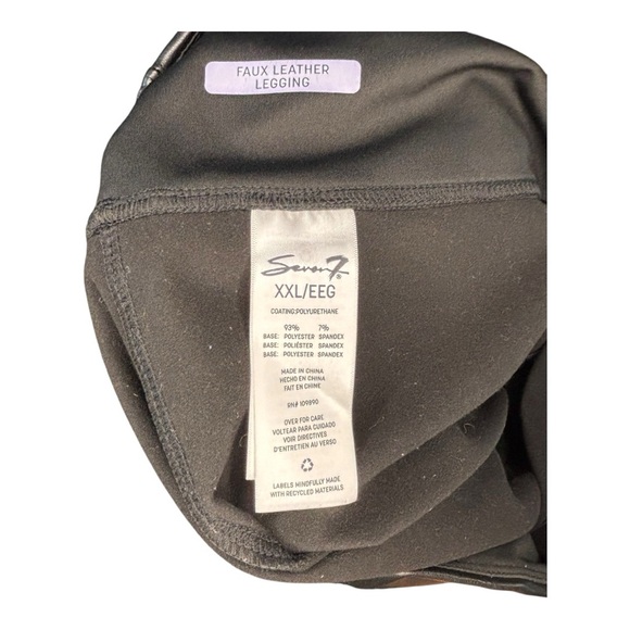 Seven7 Faux Leather Leggings | Size XXL | High Rise Stretchy Black Pants - Picture 8 of 8